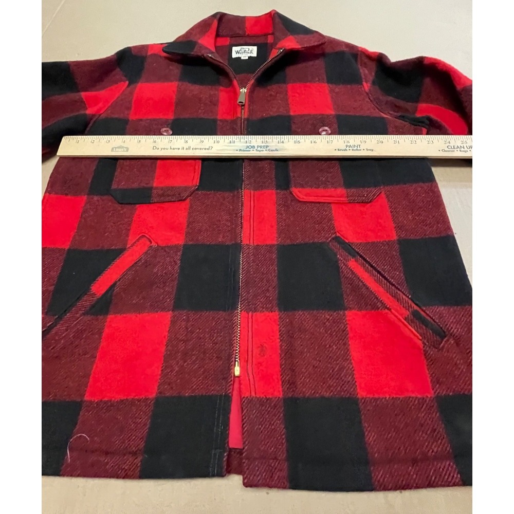 VTG Woolrich Men's 40 Woolen Mills Plaid Buffalo Mackinaw Full Zip Jacket 1950's - Picture 7 of 12